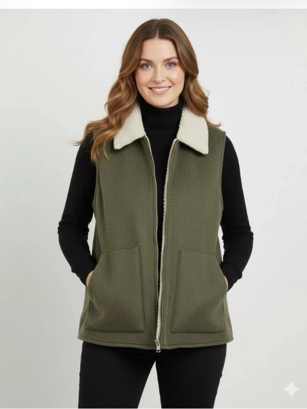 NWT Sanctuary Women’s Mixed Media Sherpa Lined Vest Small